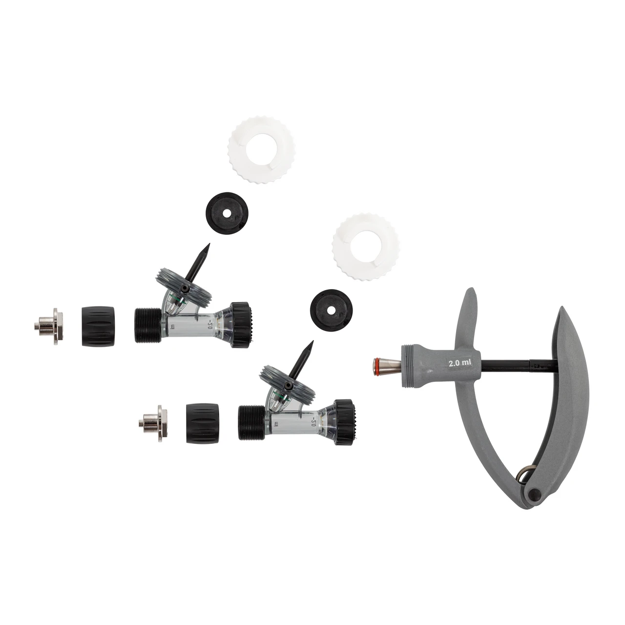 Seringă automată HSW ECO-Matic Twin cu atașament de furtun, Luer Lock, 2-2 ml