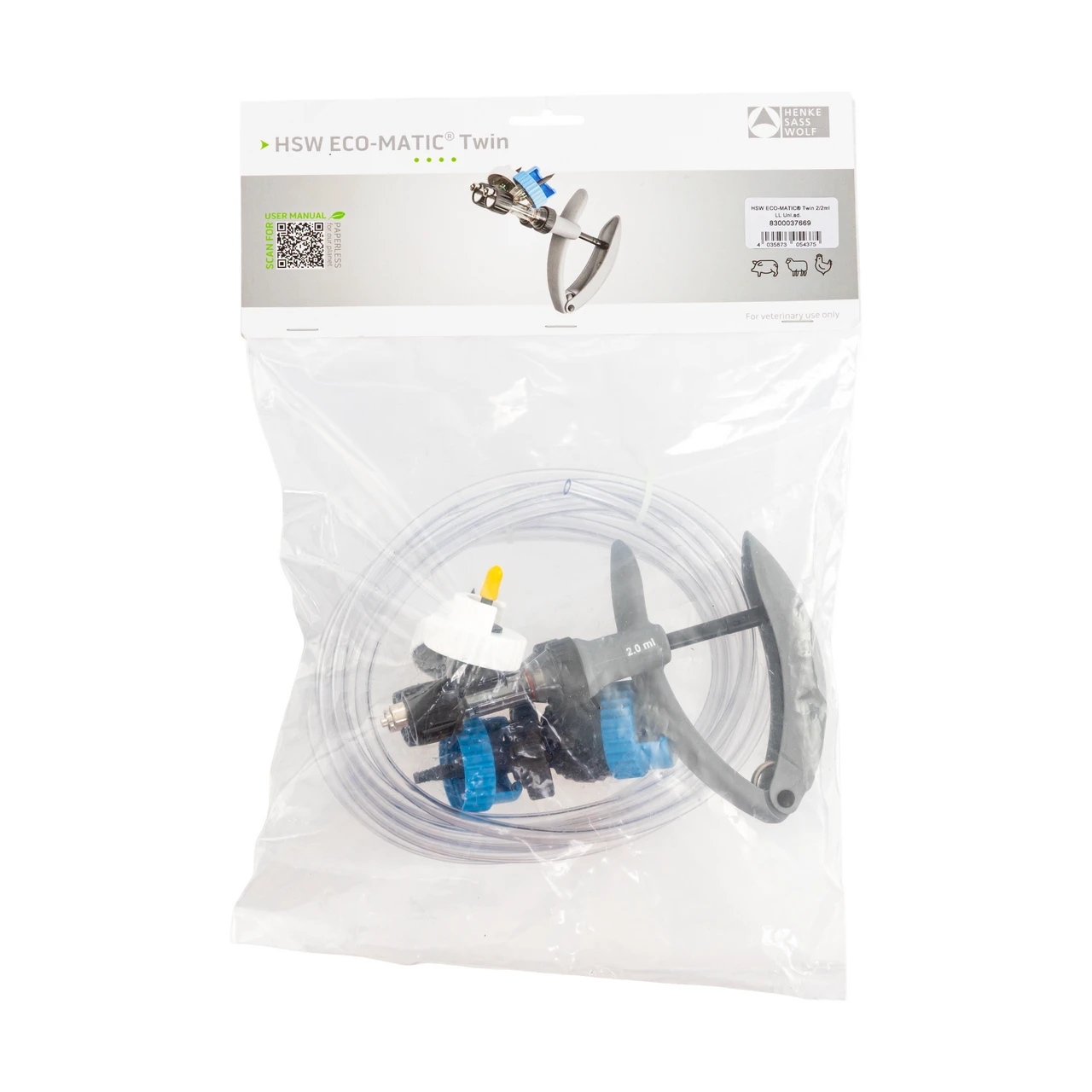 Seringă automată HSW ECO-Matic Twin cu atașament de furtun, Luer Lock, 2-2 ml