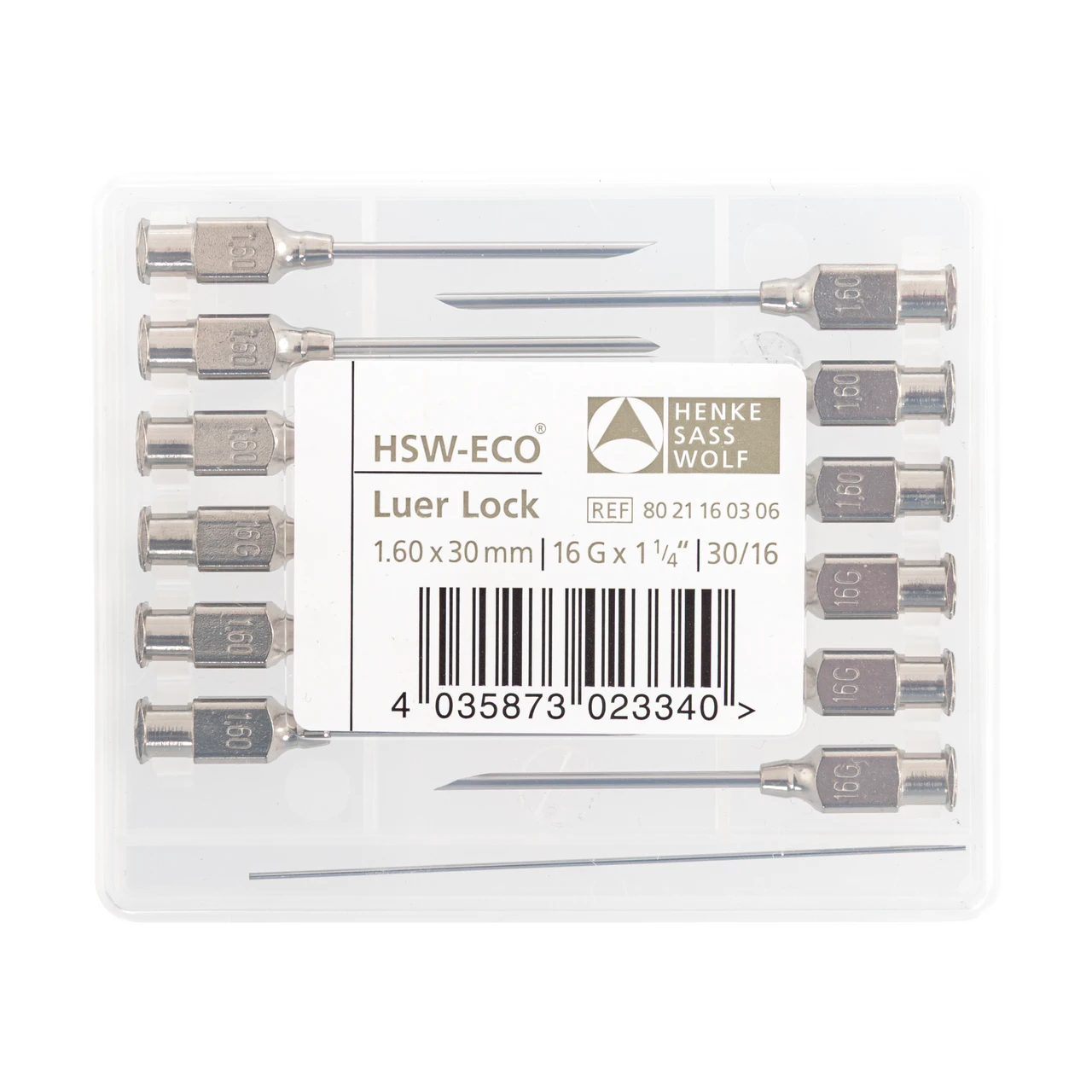 Canule HSW-ECO pentru seringi automate, Luer Lock, 1,6 × 30 mm, 12 buc.