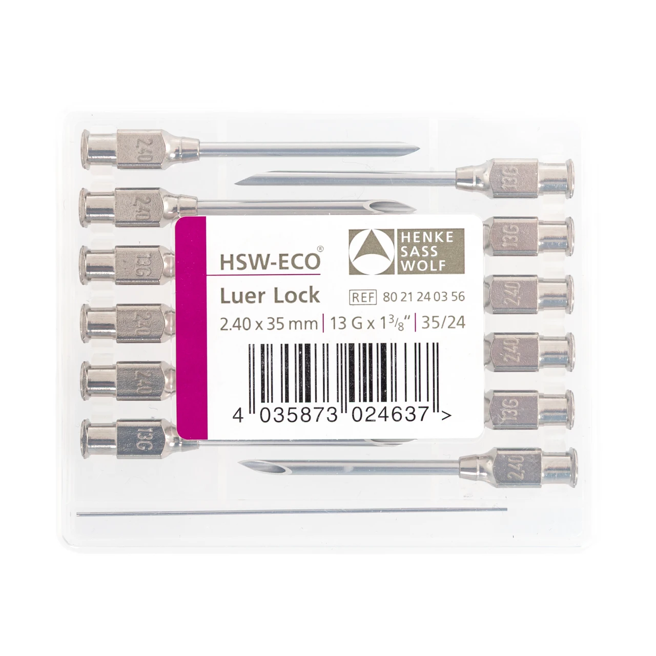 Canule HSW-ECO pentru seringi automate, Luer Lock, 2 × 40 mm, 12 buc.
