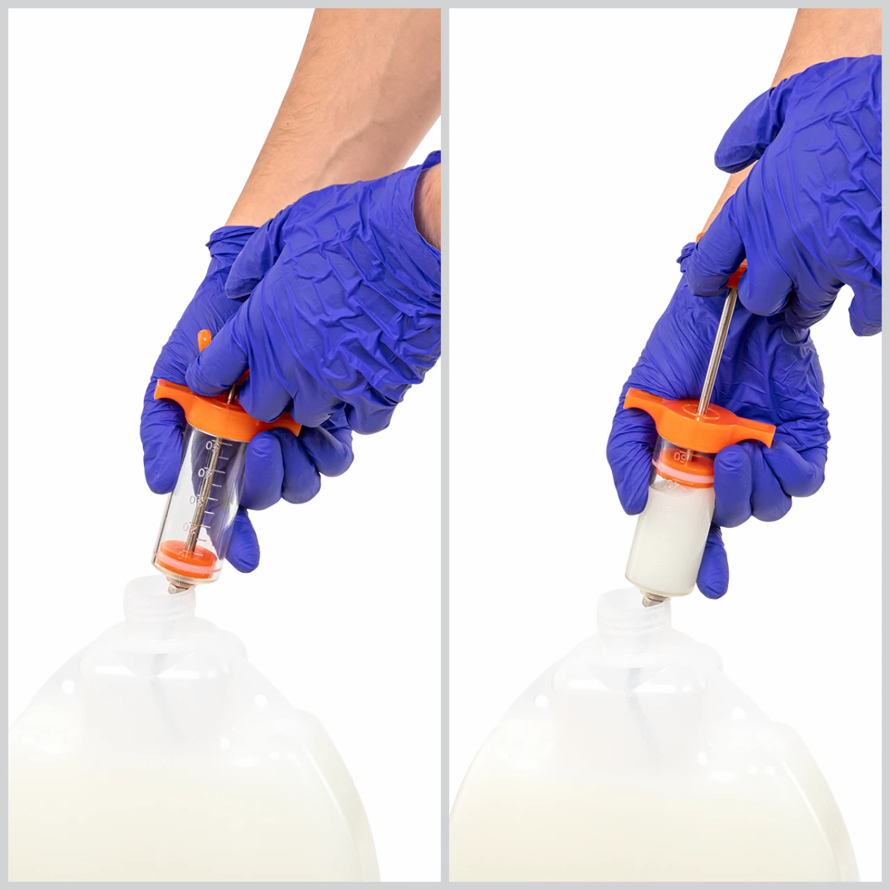 Seringă dozatoare pentru administrare orală, cu canulă curbată, 50 ml
