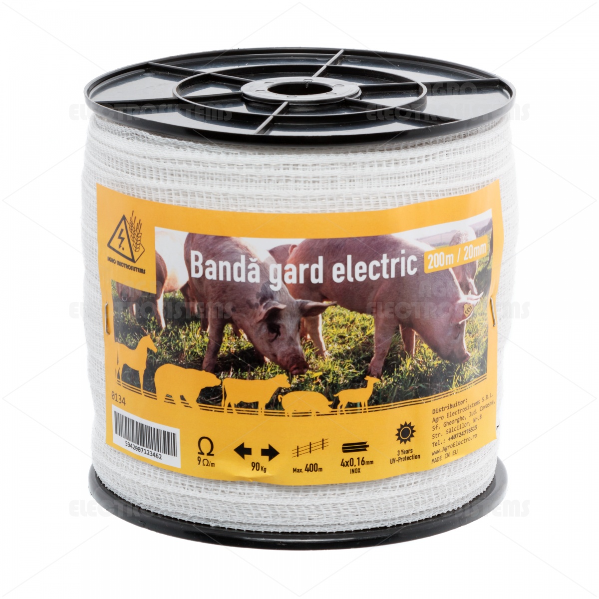 Pachet gard electric cu bandă 400 m, pentru 1 sau 0,25 Ha