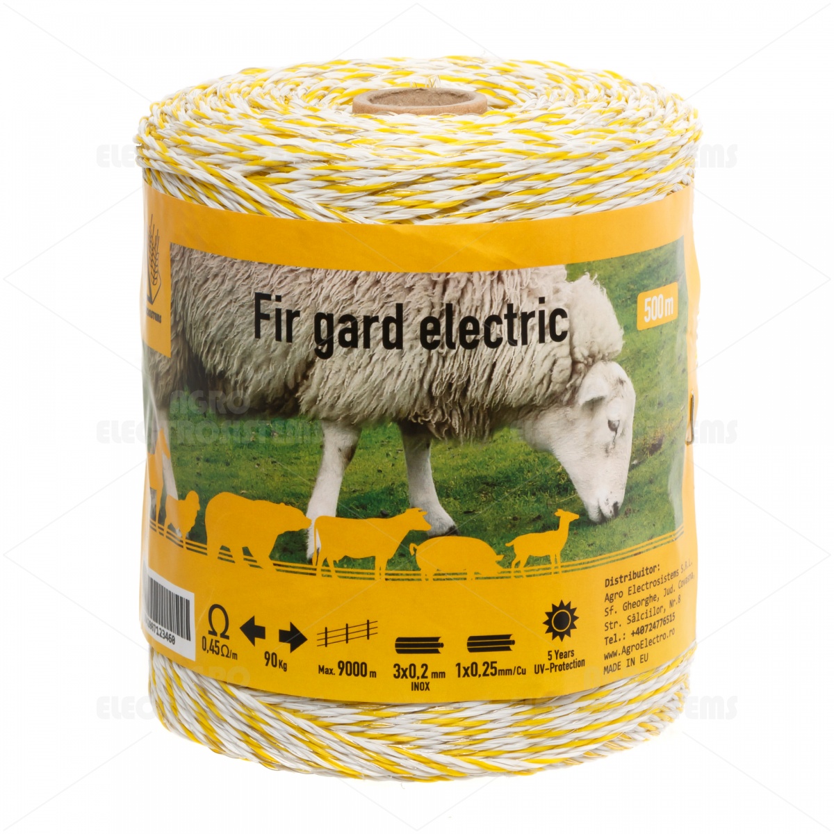 Pachet gard electric cu fir 1500 m, pentru 14 sau 3,51 Ha