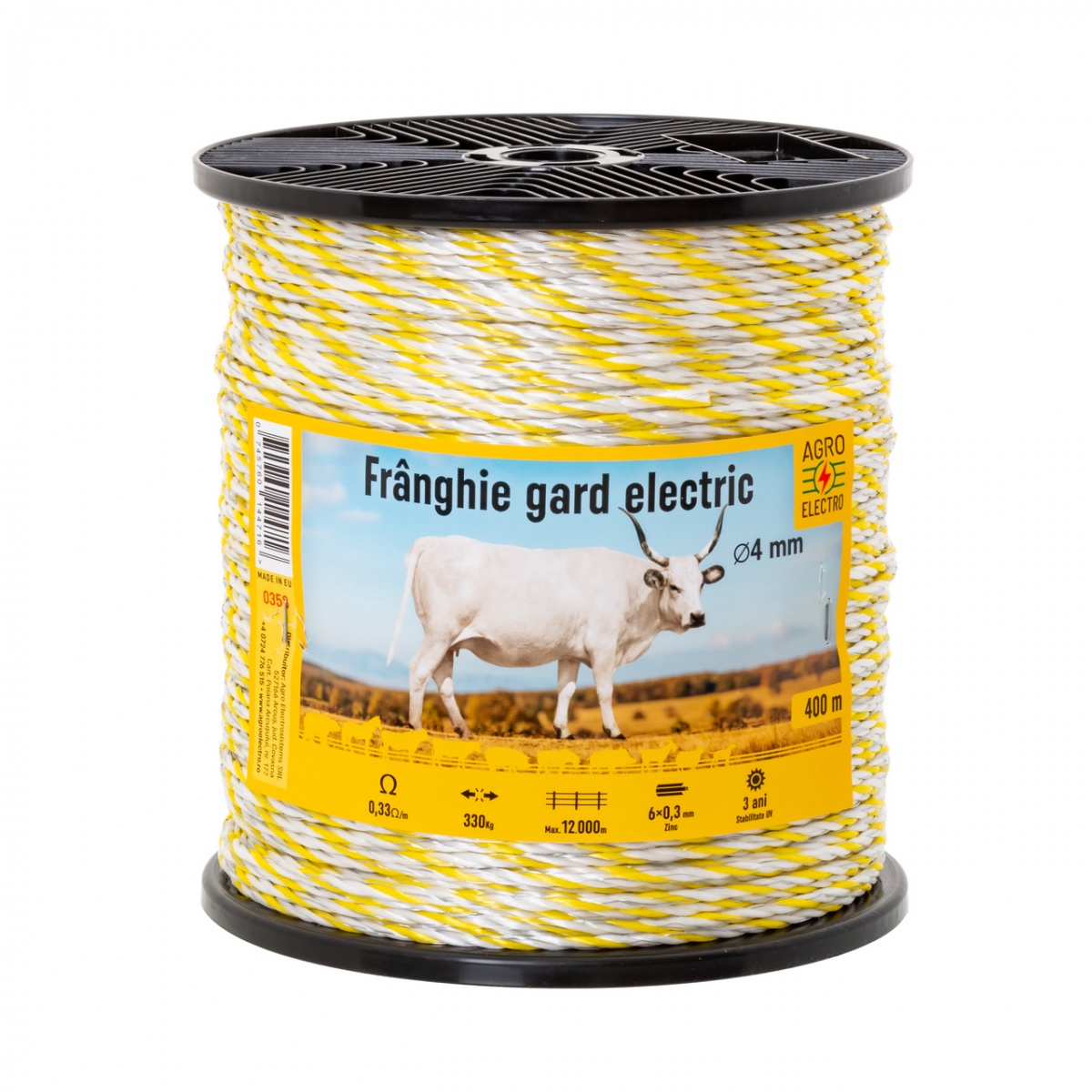 Frânghie gard electric - 400 m - 330 kg - 0,33 Ω/m