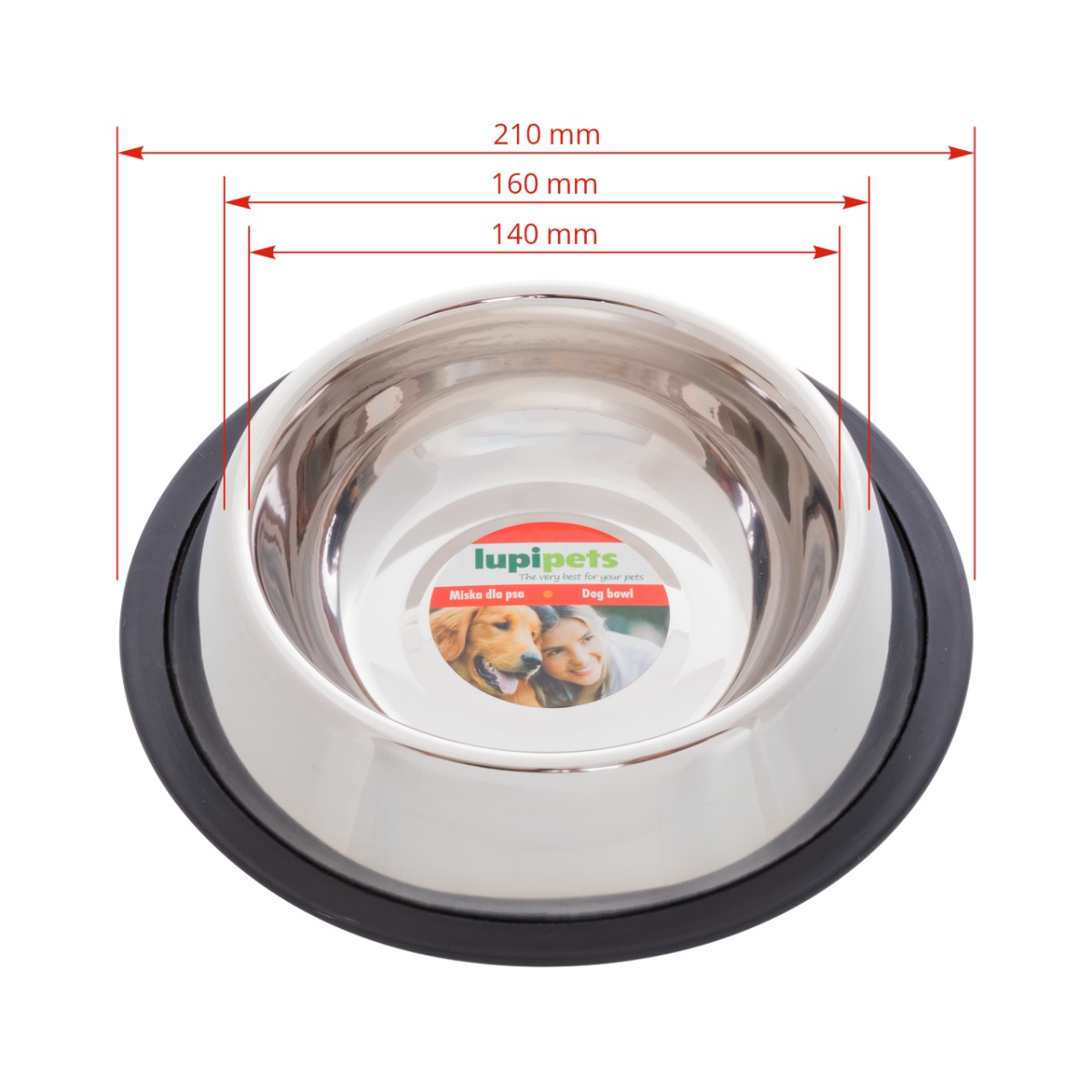 Castron din inox pentru câini, Ø16 cm, 450 ml