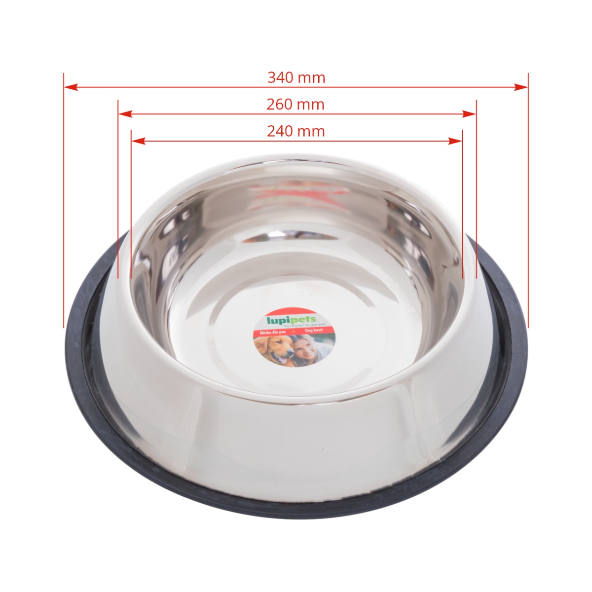 Castron din inox pentru câini,  Ø26 cm, 2700 ml