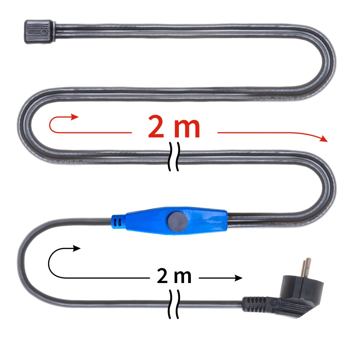 Cablu anti-îngheț cu termostat, 2 m