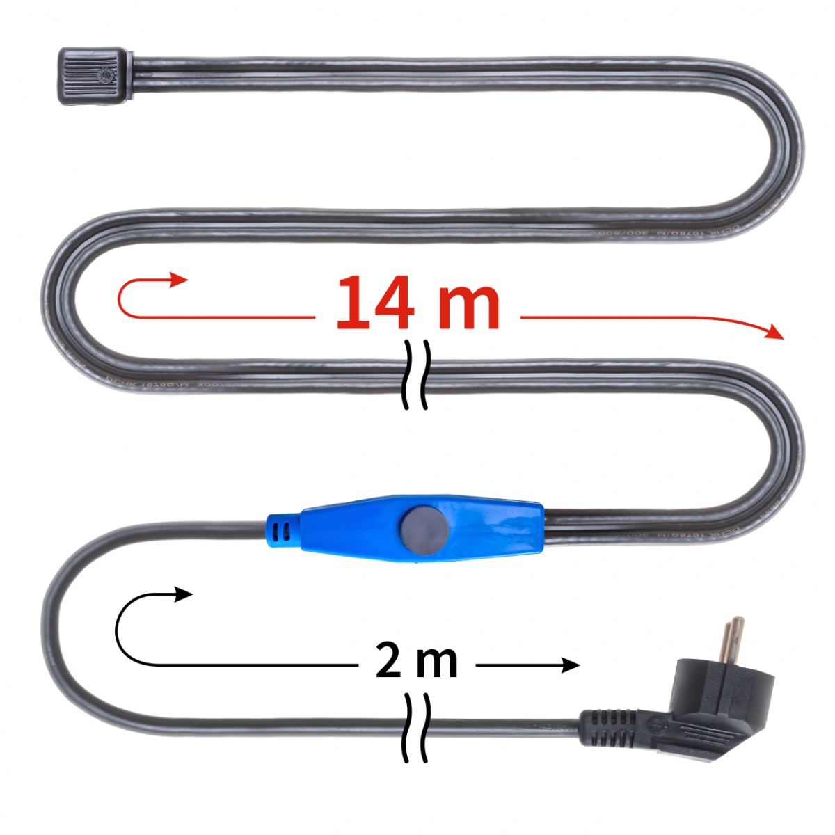 Cablu anti-îngheț cu termostat, 14 m