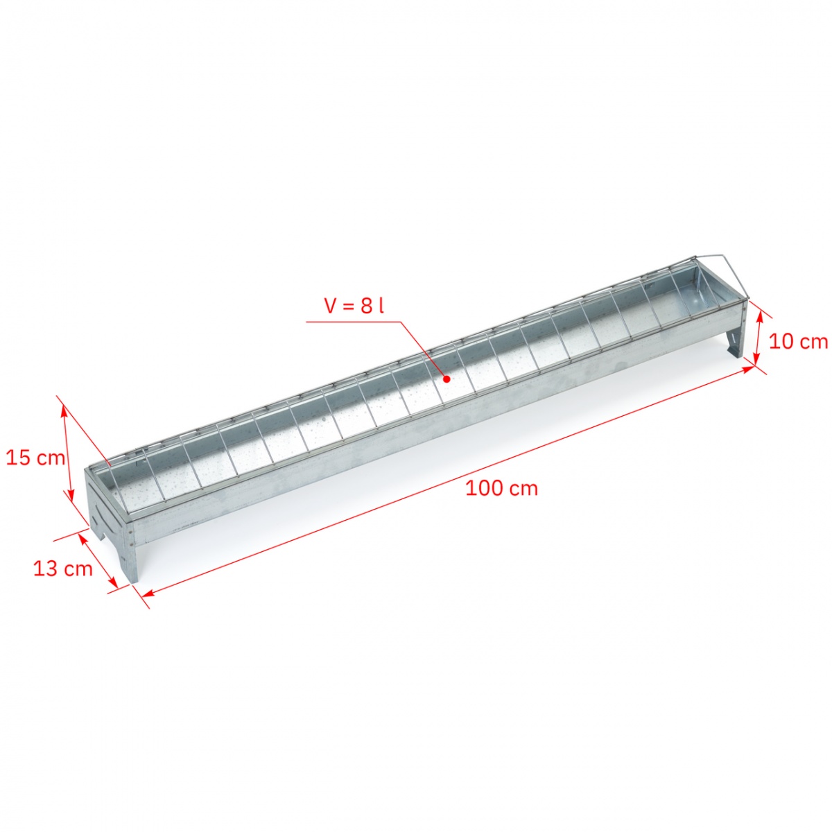 Hrănitoare pentru pui din metal galvanizat, 100 cm