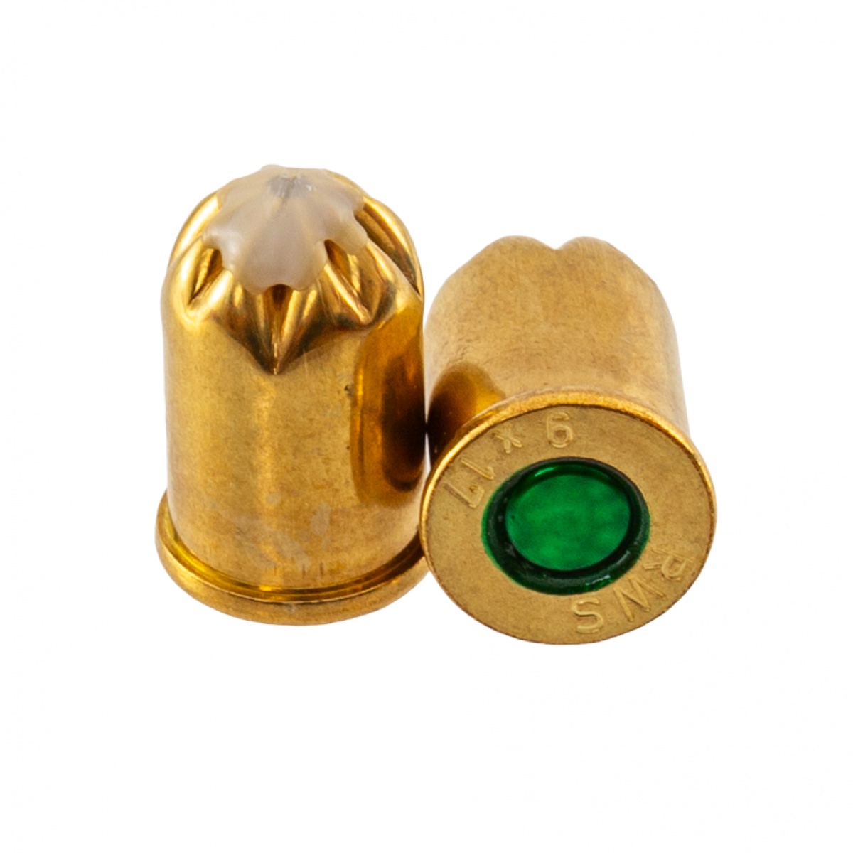 Capse asomator, verde, pentru animale cu talie mică. Calibru 9 × 17 mm, 50 buc.