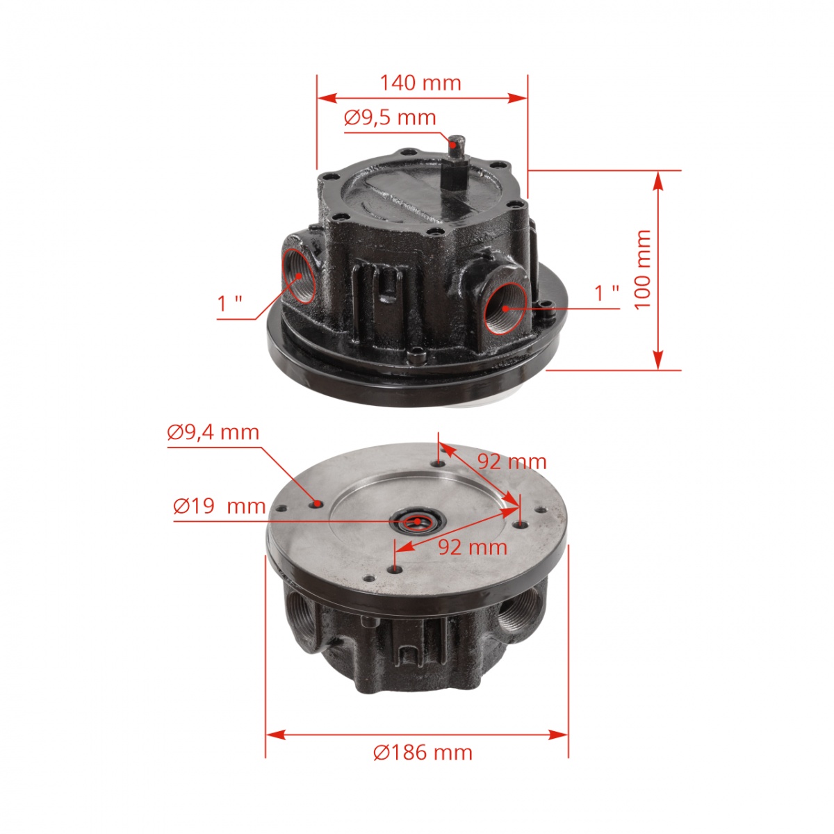 Pompă de vid pentru aparate de muls, 70 mm (200 litri/minut), fără motor