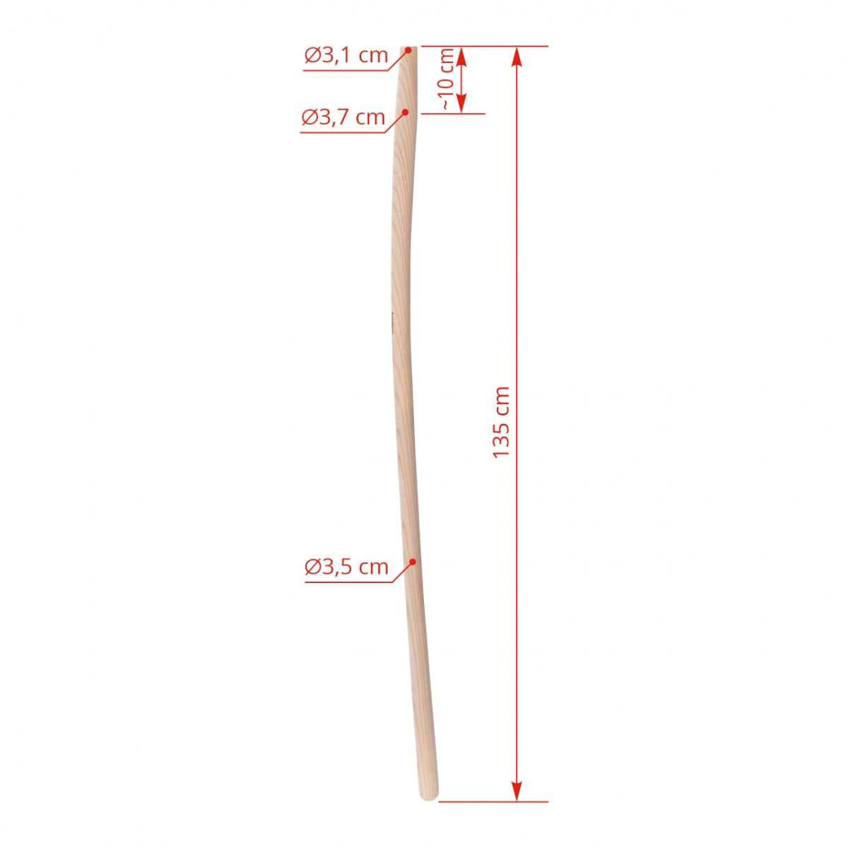 Coadă curbată pentru unelte (lopată, furcă, greblă), 135 cm