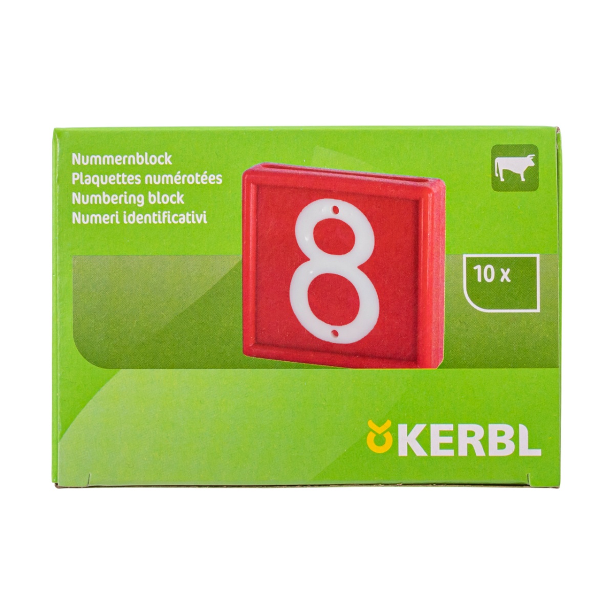 Cifre pentru curea de marcaj animale, nr. 8, 10 buc.