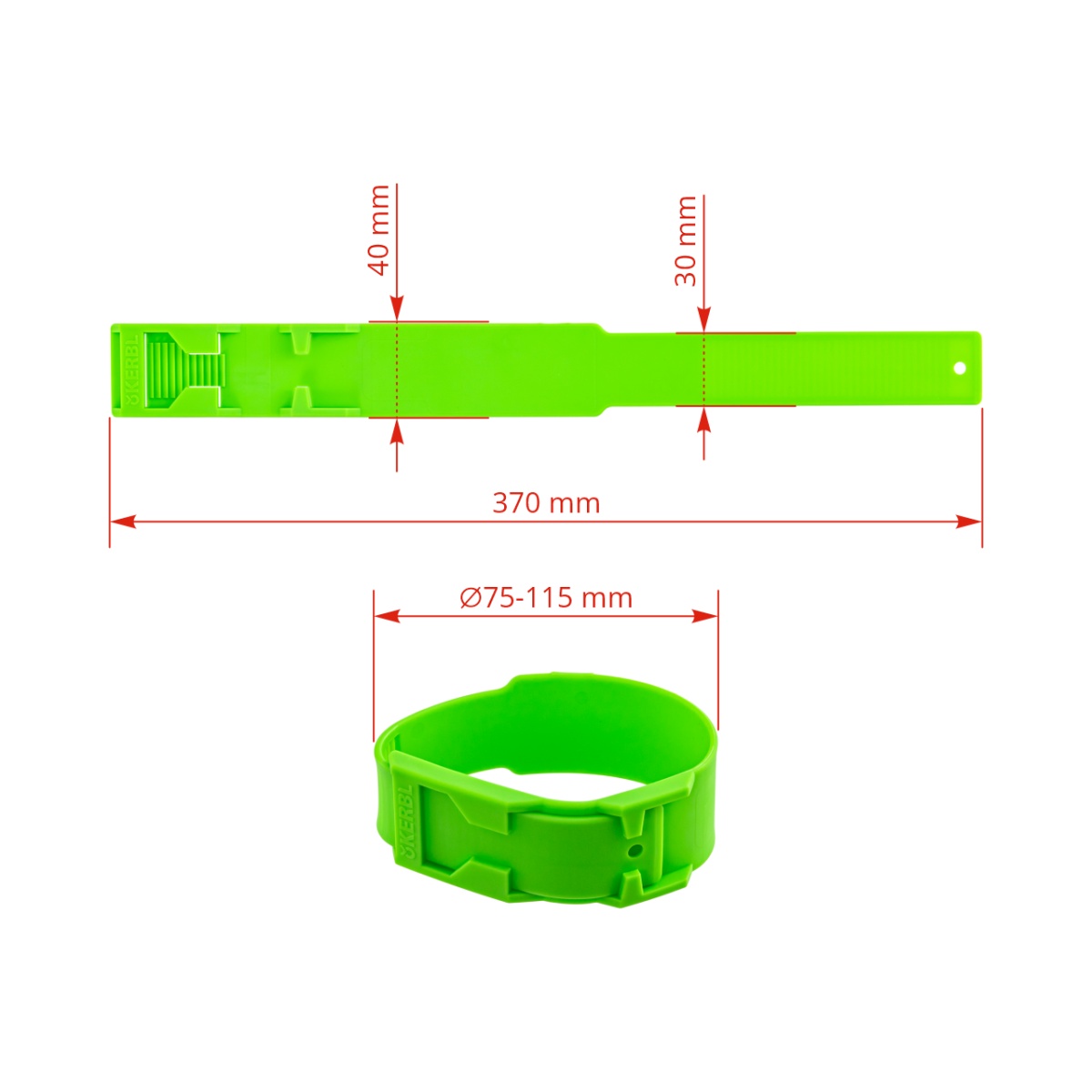 Brățară de marcaj pentru vaci, plastic, verde