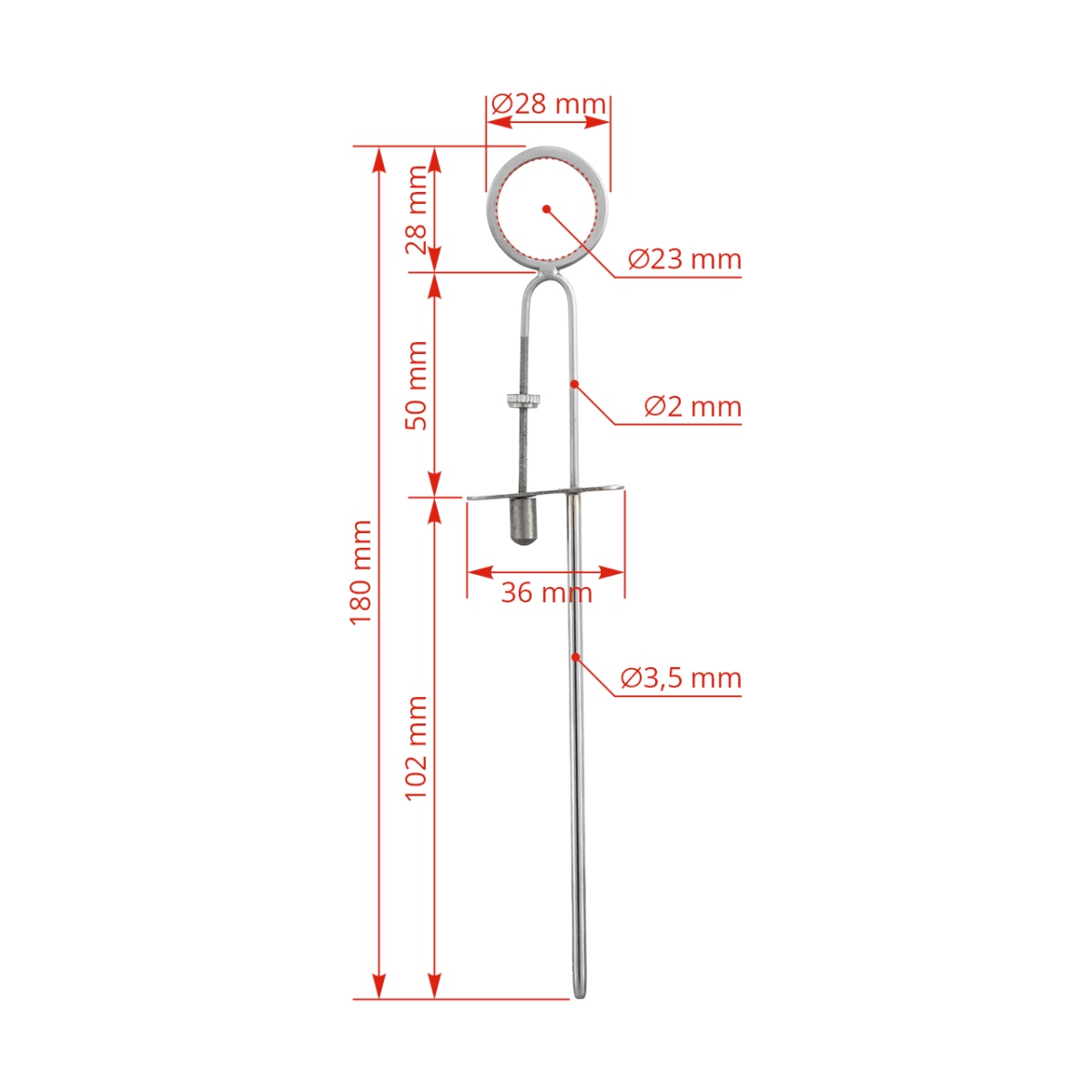 Instrument de incizie mamelonară, model danez, 18 cm