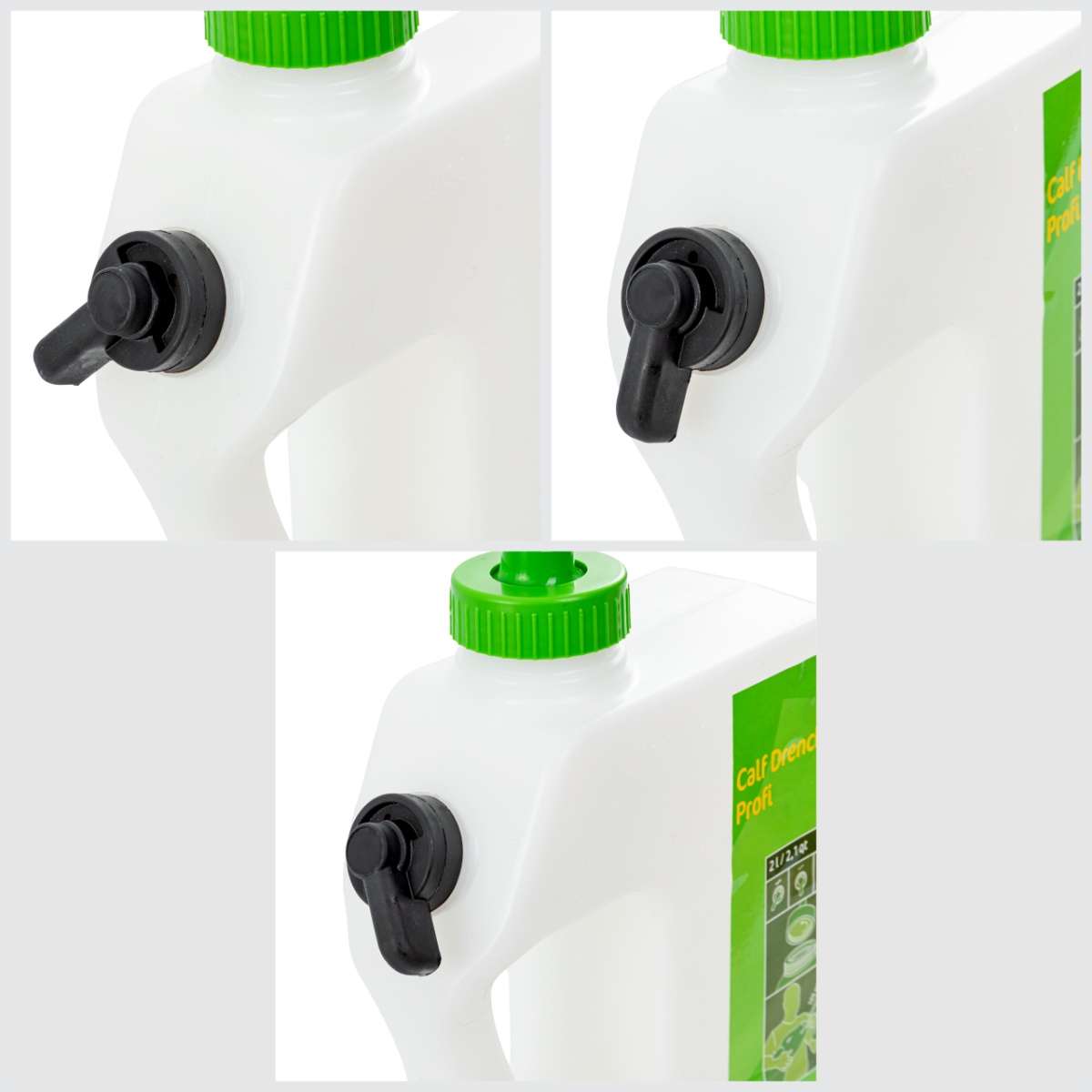 Bidon de administrare lichide pentru viței, cu drenaj, 2 litri