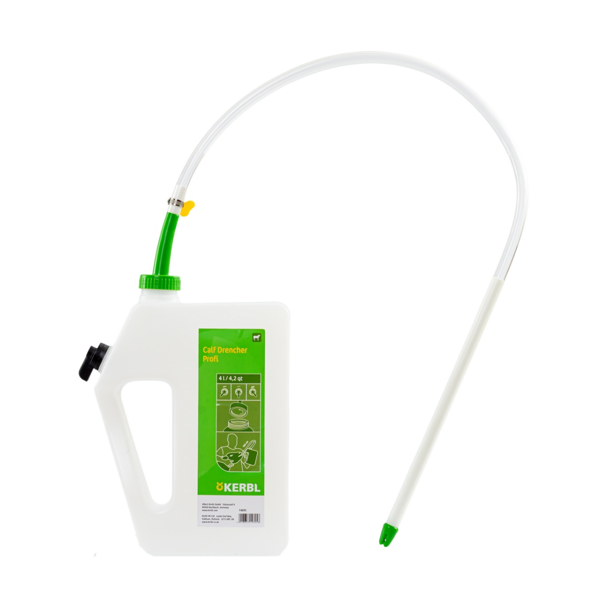 Bidon de administrare lichide pentru viței, cu drenaj, 4 litri