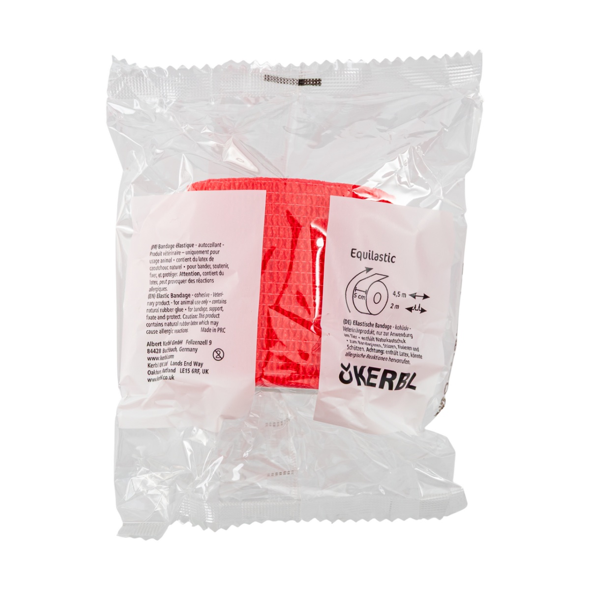 Bandaj pentru copite, Equilastic, roșu, 450 × 5 cm
