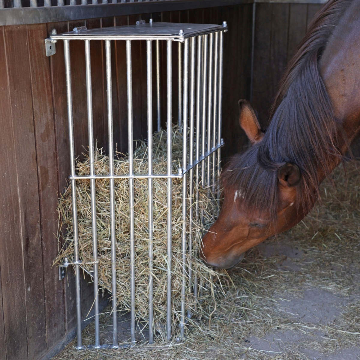 Iesle metalică pentru fân, montabilă pe perete, 81 × 114 cm