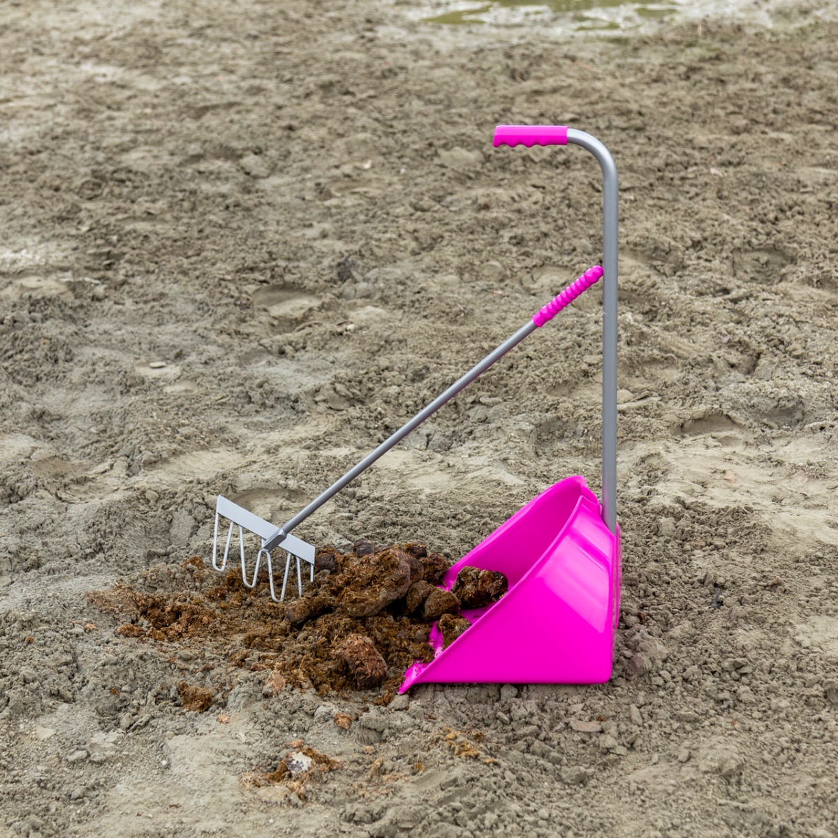 Lopată Mistboy cu greblă, roz, 75 cm