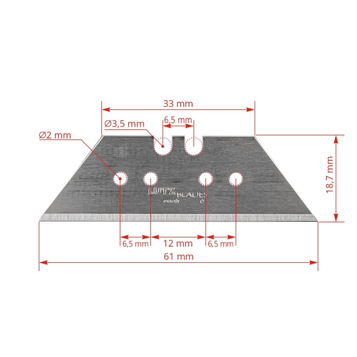 Lamă de schimb pentru cuțit de tăiat bandaje, 61 × 18,7 × 0,65 mm, 10 buc.