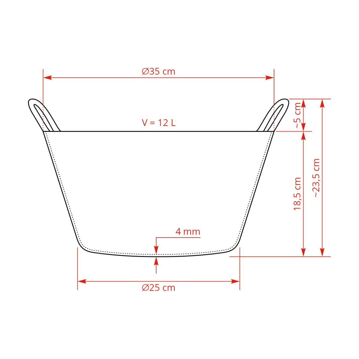 Găleată flexibilă, plastic, Flexbag, albastru, 12 litri