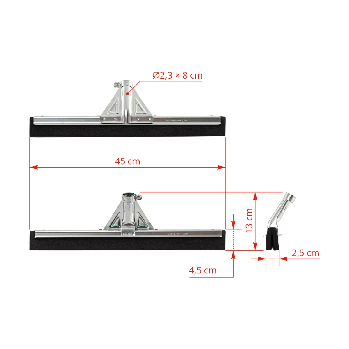 Ștergător de apă din metal galvanizat, 45 cm