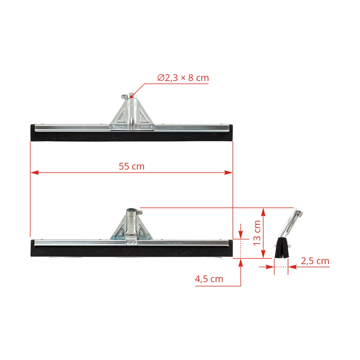 Ștergător de apă din metal galvanizat, 55 cm