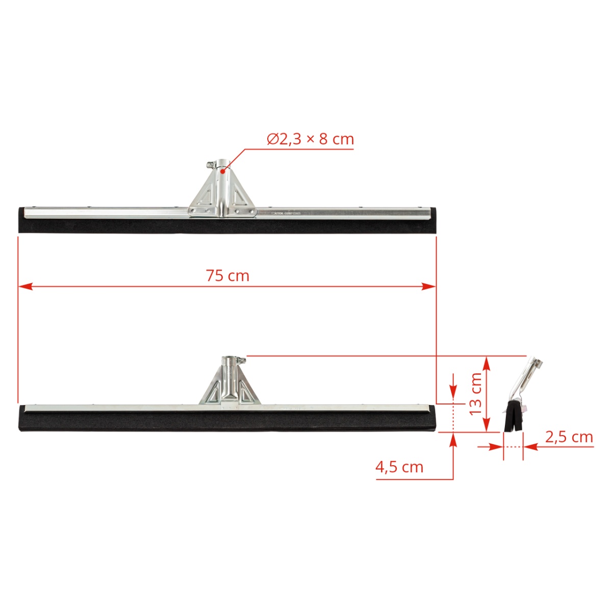 Ștergător de apă din metal galvanizat, 75 cm