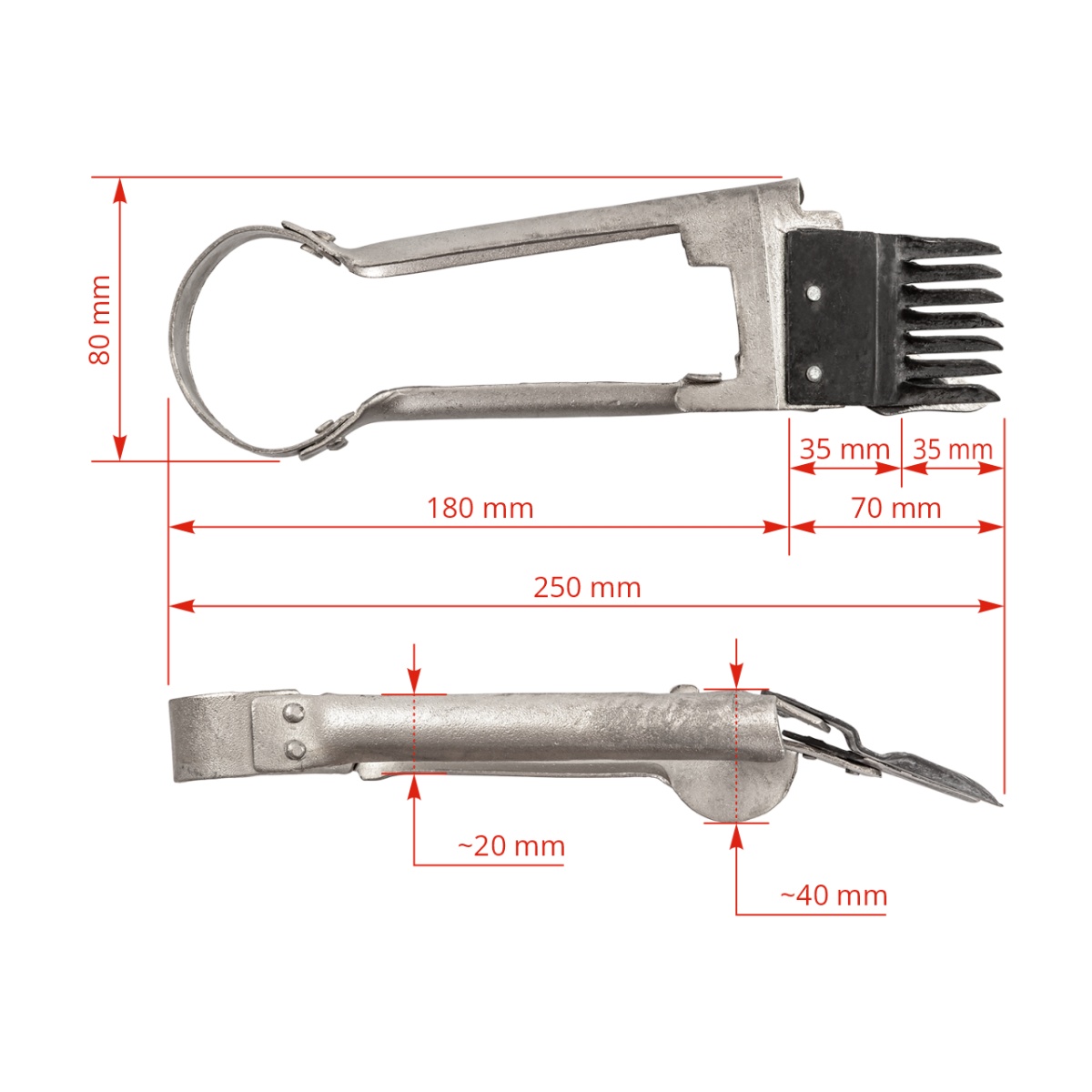 Foarfecă de tuns oi, cu dinți rari, pentru tuns ocazional, 25 cm