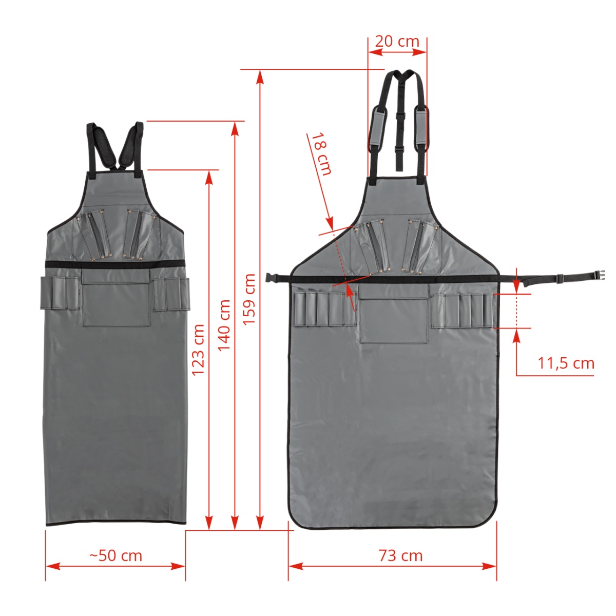 Șorț pentru tuns și tratarea copitelor, fără decupaj pentru picioare, 123 × 73 cm