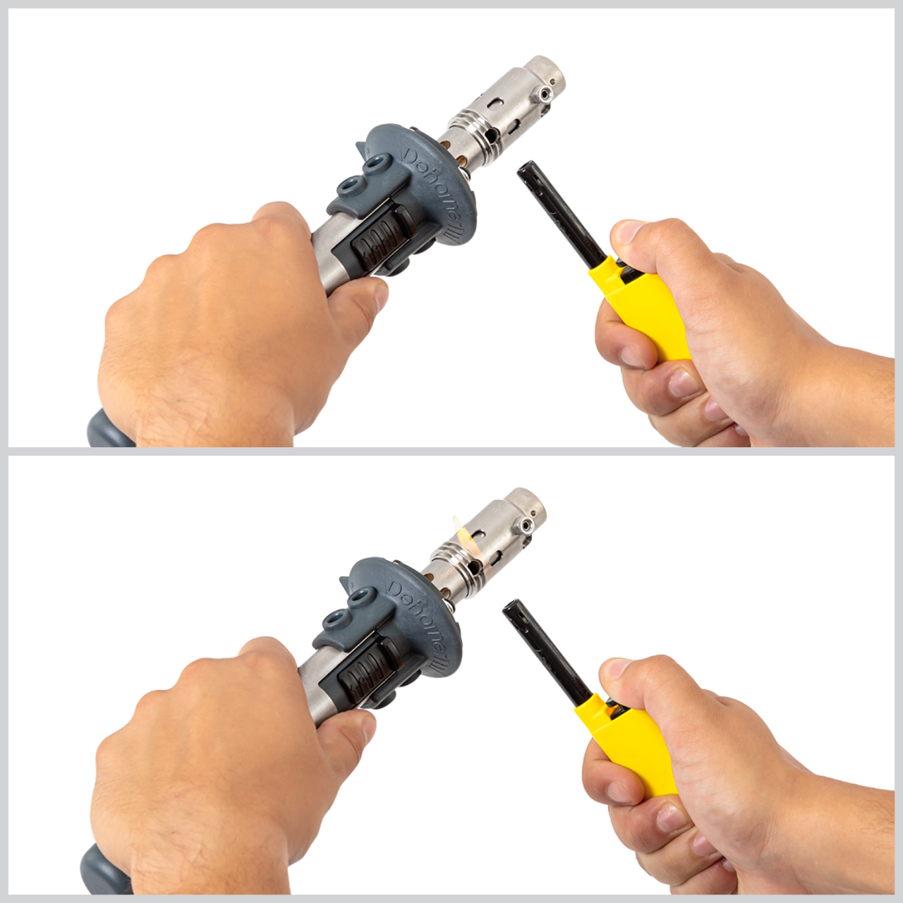 Aprinderea manuală a ecornatorului prin orificiul de aprindere