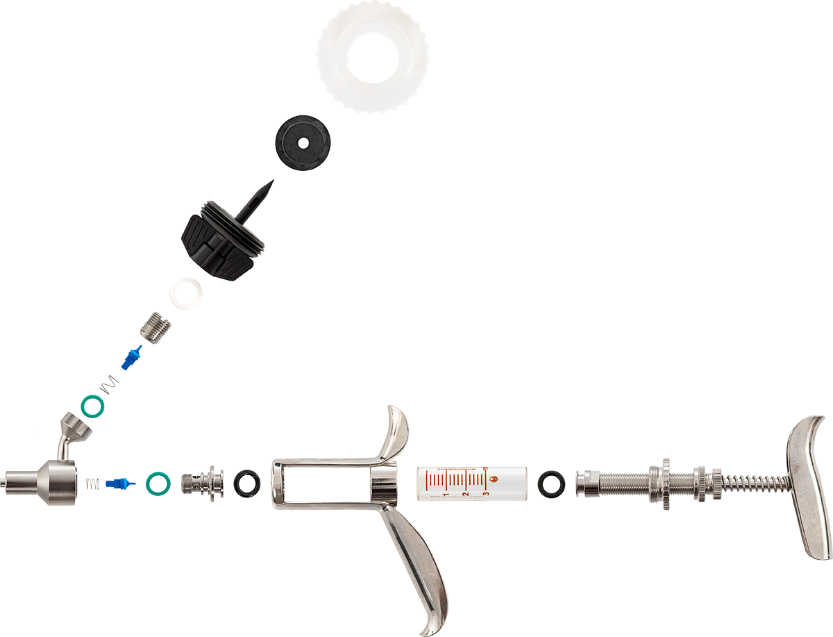 Componentele seringii HSW Ferro-Matic, 3 ml
