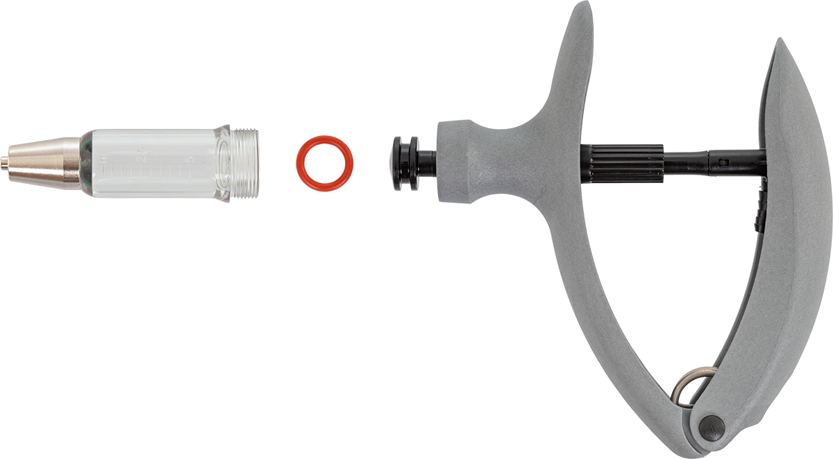 Componentele seringii HSW ECO-Matic cu atașament de furtun, 0,5–5 ml