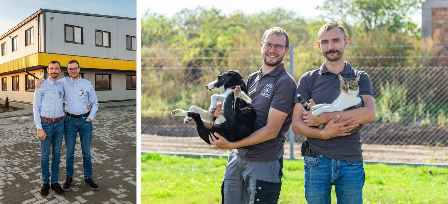 Dávid și Levente, cu animalele de companie