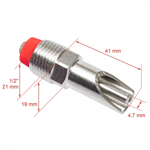 Suzetă cu filet 1/2", pentru purcei, cu niplu 3/8"