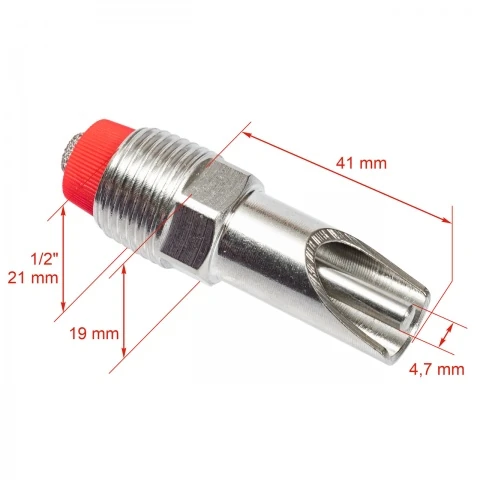 Suzetă cu filet 1/2", pentru purcei, cu niplu 3/8"