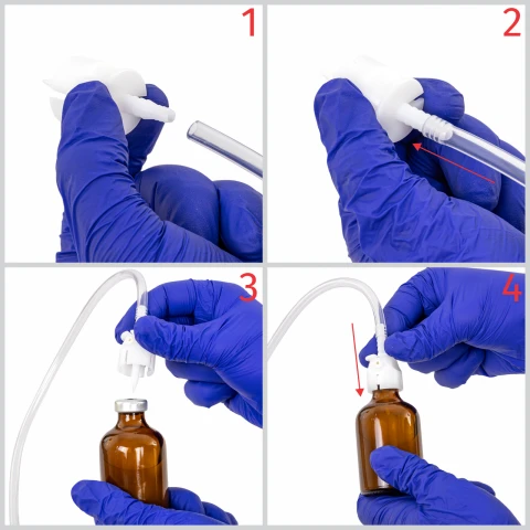 Set capace-adaptoare pentru flacoane, pentru seringi automate cu furtun