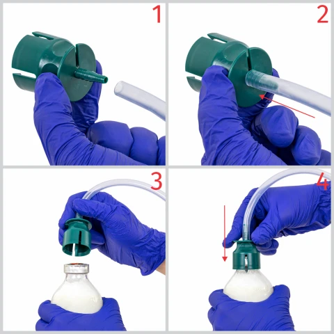 Set capace-adaptoare pentru flacoane, pentru seringi automate cu furtun