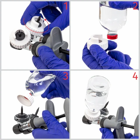 Seringă automată HSW ECO-Matic Twin cu atașament de furtun, Luer Lock, 1-2 ml