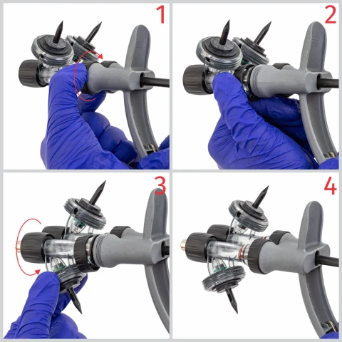 Seringă automată HSW ECO-Matic Twin cu atașament de furtun, Luer Lock, 1-2 ml