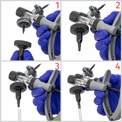 Seringă automată HSW ECO-Matic Twin cu atașament de furtun, Luer Lock, 1-2 ml