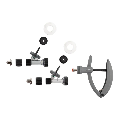 Seringă automată HSW ECO-Matic Twin cu atașament de furtun, Luer Lock, 1-2 ml