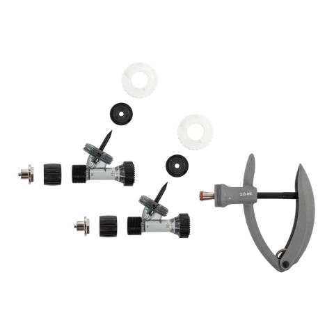 Seringă automată HSW ECO-Matic Twin cu atașament de furtun, Luer Lock, 2-2 ml