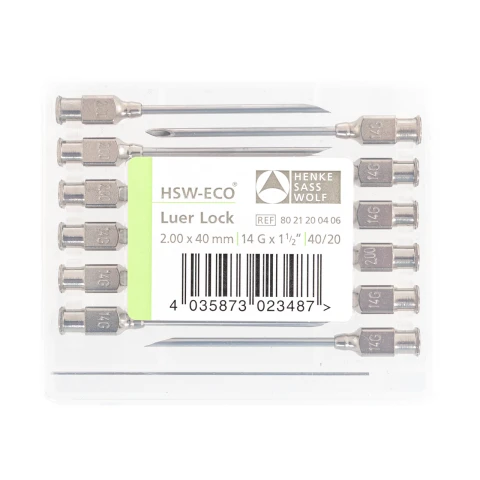 Canule HSW-ECO pentru seringi automate, Luer Lock, 2,4 × 35 mm, 12 buc.
