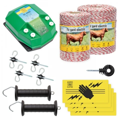 Pachet de bază gard electric 1500 m, 4,5 Joule, pentru animale domestice :: 1500 m