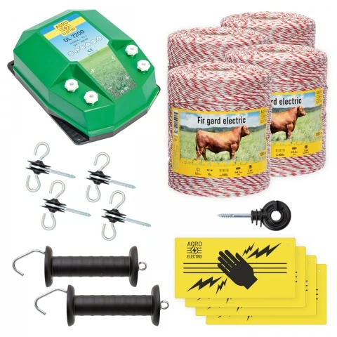 Pachet de bază gard electric 4000 m, 7,2 Joule, pentru animale domestice :: 4000 m