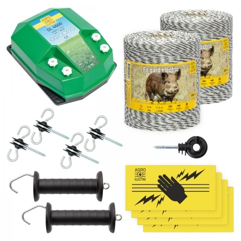 Pachet de bază gard electric 2000 m, 4,5 Joule, pentru animale sălbatice :: 2000 m