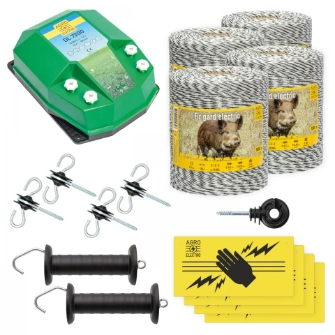 Pachet de bază gard electric 4000 m, 7,2 Joule, pentru animale sălbatice :: 4000 m