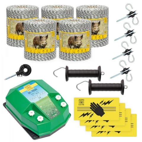 Pachet de bază gard electric 5000 m, 7,2 Joule, pentru animale sălbatice :: 5000 m